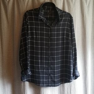 Navy & White Classic Fit Shirt